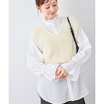 Amazon | [ロペピクニック] ベスト ショートフェザーニット